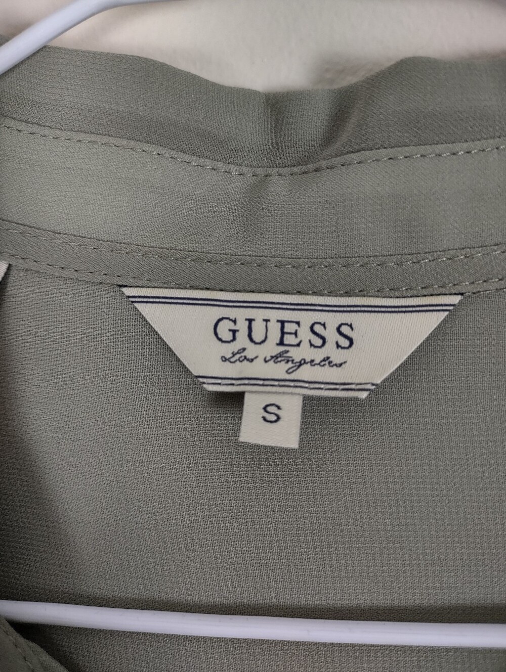 GUESS Los Angeles Sheer Sage Green Button-Down Shirt - Size Small - Picture 2 of 9